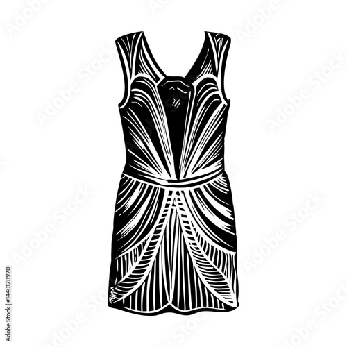 A vintage style illustration showing dress