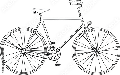 Minimalist Black and White Bicycle Vector