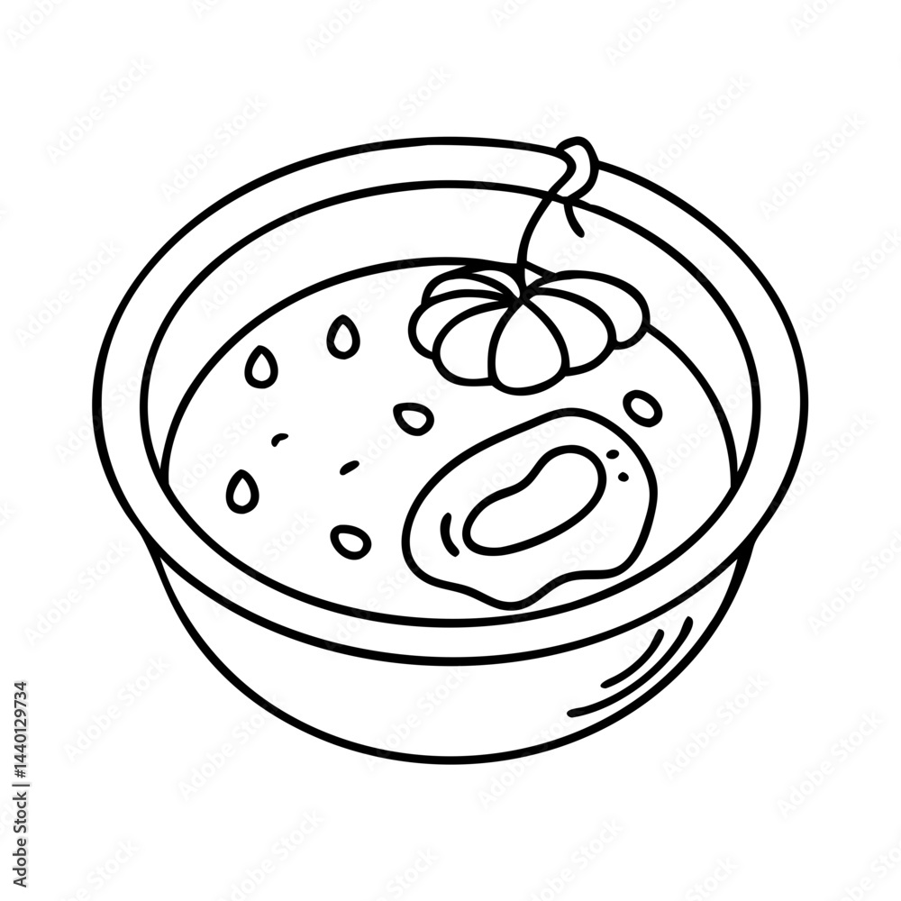 Obraz premium pumpkin soup icon, pumpkin soup line art - simple line art of pumpkin soup, perfect for pumpkin soup logos and icons