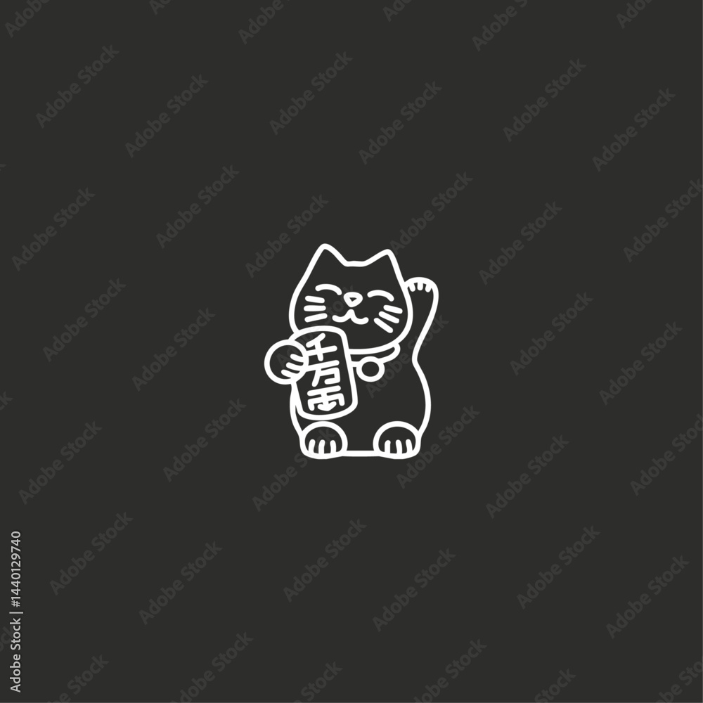 Maneki neko icons flat vector design Maneki neko icons flat vector design