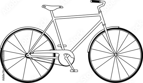 Minimalist Black and White Bicycle Vector