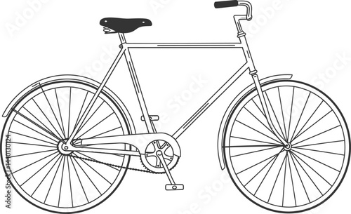 Minimalist Black and White Bicycle Vector