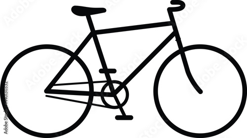 Minimalist Black and White Bicycle Vector