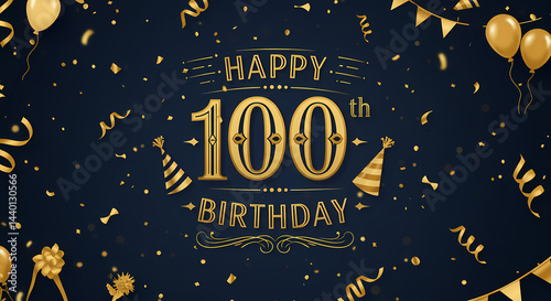 Happy 100th Birthday: Gold Celebration Background