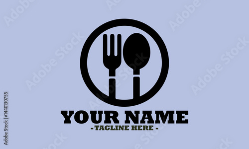 fork and spoon set on logo background, spoon and fork logo icon, illustration spoon and fork vector, fork and spoon logos are suitable for restaurant logos