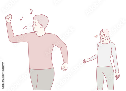 A vibrant scene of expressive dance, deep connection, and mutual admiration between two joyful individuals