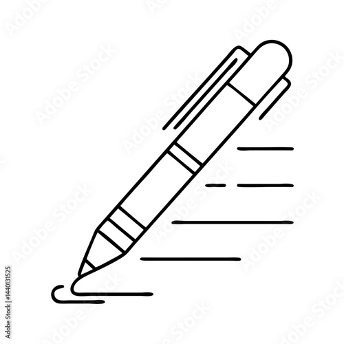red pen for grading icon, red pen for grading line art - simple line art of red pen for grading, perfect for red pen for grading logos and icons