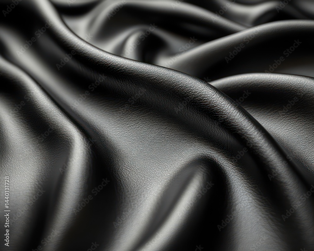 Fototapeta premium Elegant black fabric drape texture