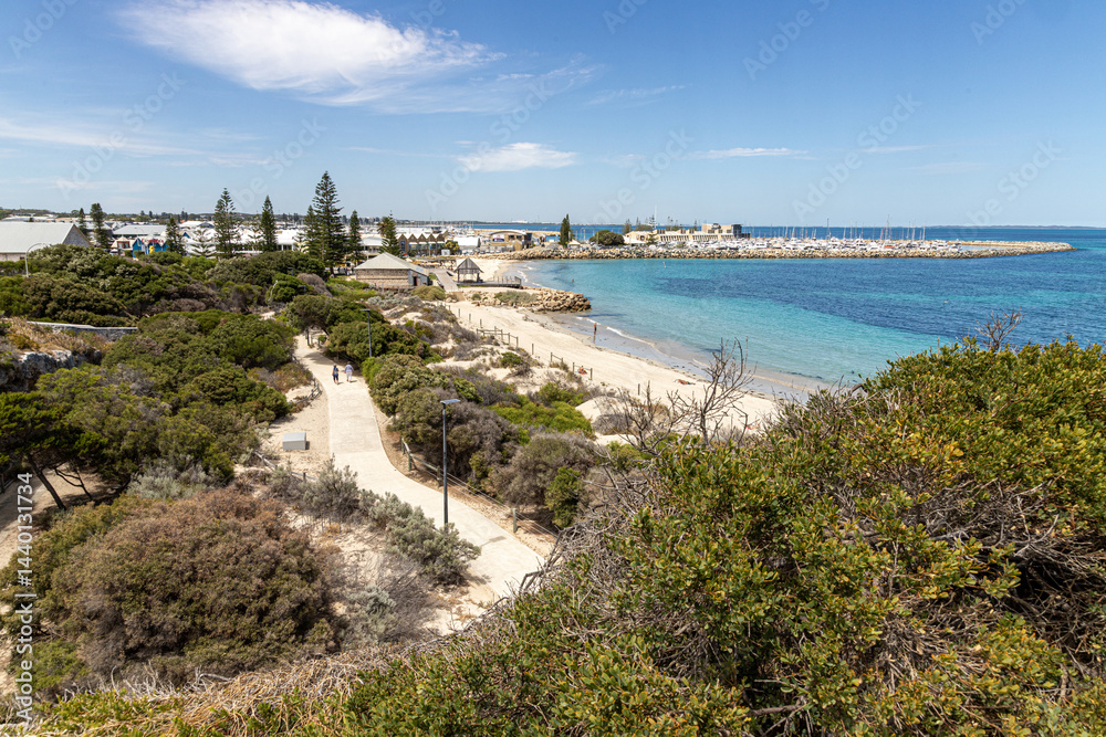 Bathers Bay viewed from the Old Round House built in 1830 in the Swan River Colony in Fremantle 6160 (Walyalup) , Western Australia, WA, Australia