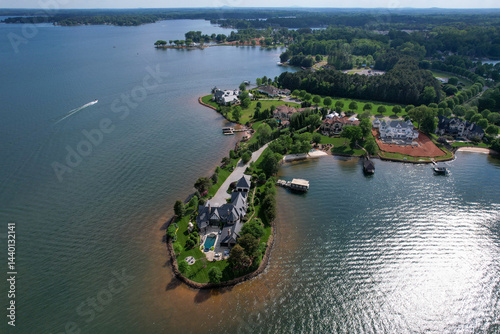 Majestic homes grace the shores og Lake Norman in Denver. NC