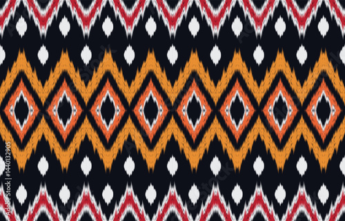 Ethnic abstract ikat art. Aztec ornament print. geometric ethnic pattern seamless color oriental. Design for background ,curtain, carpet, wallpaper, clothing, wrapping, Batik, vector illustration.
