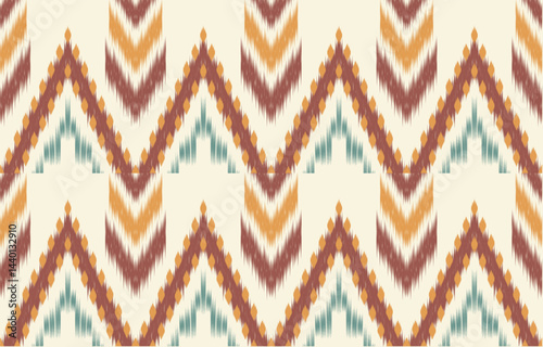 Ethnic abstract ikat art. Aztec ornament print. geometric ethnic pattern seamless color oriental. Design for background ,curtain, carpet, wallpaper, clothing, wrapping, Batik, vector illustration.