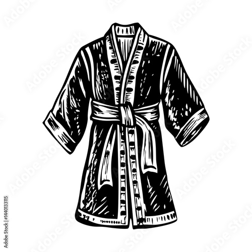 A sketchy style illustration showing robe