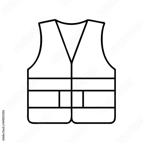 safety vest icon, safety vest line art - simple line art of safety vest, perfect for safety vest logos and icons
