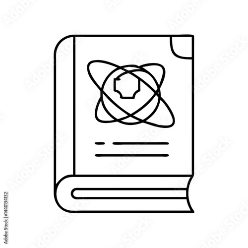 sci fi novel icon, sci fi novel line art - simple line art of sci fi novel, perfect for sci fi novel logos and icons