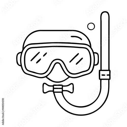 scuba diving mask icon, scuba diving mask line art - simple line art of scuba diving mask, perfect for scuba diving mask logos and icons