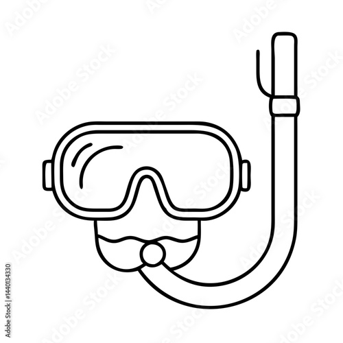 scuba diving mask icon, scuba diving mask line art - simple line art of scuba diving mask, perfect for scuba diving mask logos and icons