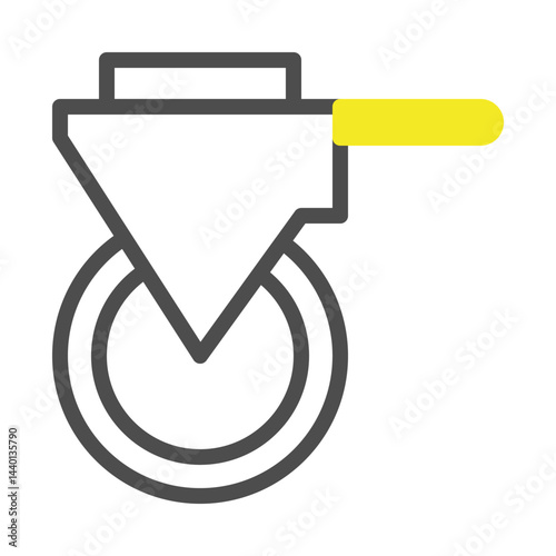 Stylized caster wheel illustration showcasing a linear design for industrial needs