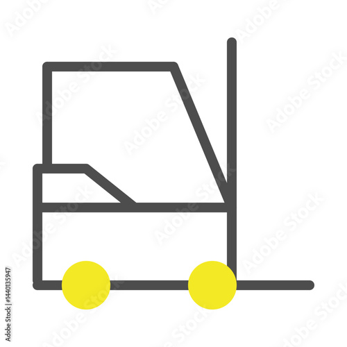 Minimalist representation of a forklift, showcasing industrial design and machinery