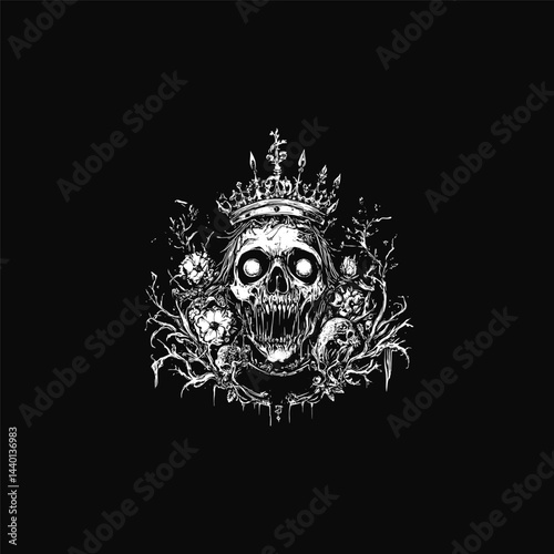 Zombie monarch design vector template illustration