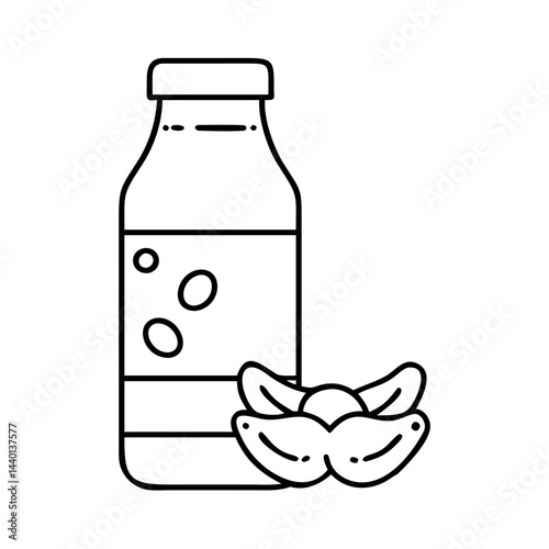 soy milk bottle icon, soy milk bottle line art - simple line art of soy milk bottle, perfect for soy milk bottle logos and icons