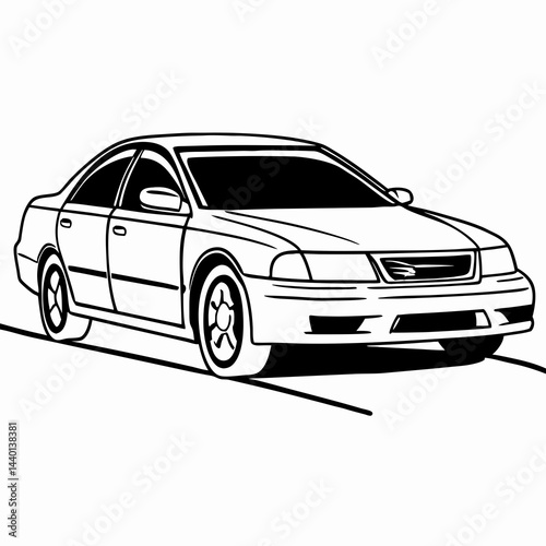 black and white car