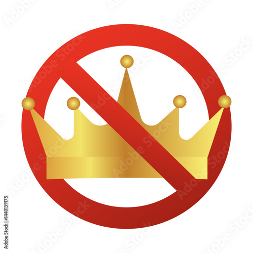 No crown. Forbidden crown icon. vector illustration