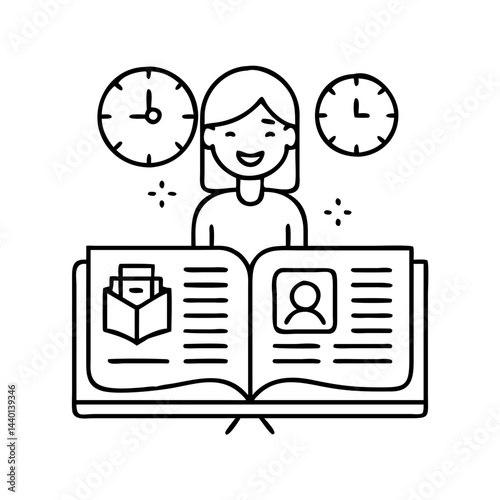storytime icon, storytime line art - simple line art of storytime, perfect for storytime logos and icons