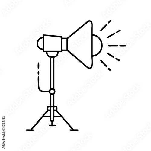 studio lighting icon, studio lighting line art - simple line art of studio lighting, perfect for studio lighting logos and icons
