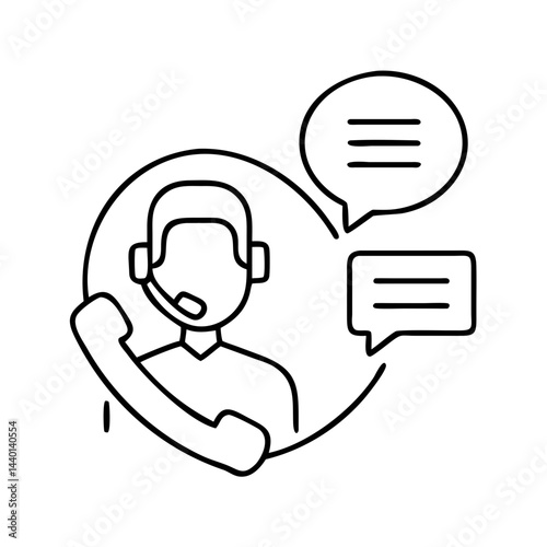 support hotline icon, support hotline line art - simple line art of support hotline, perfect for support hotline logos and icons
