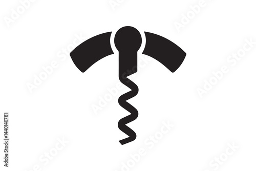 simple and unobtrusive Corkscrew vector silhouette illustration isolated in white background