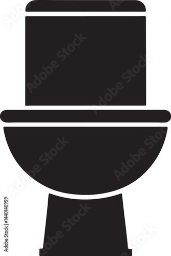 Solid Vector Icon for Toilet
