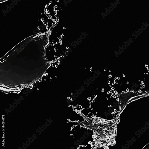 Water splash background for box packaging and social media templates