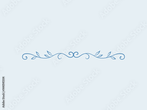 Elegant Blue Floral Divider:  A delicate and graceful blue floral divider with intricate details creates a stylish and elegant border.  Perfect for enhancing visual appeal of any design.