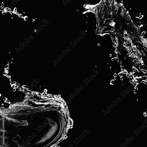 Water splash background for box packaging and social media templates