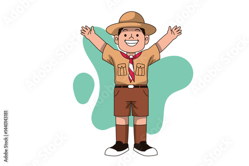 Cartoon Boy Scouts Character Illustration