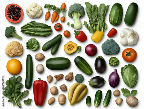 Wallpaper Mural Vector infographic of a healthy plant-based diet guide, colorful fruits and vegetables, clean flat layout, vibrant friendly color scheme Torontodigital.ca