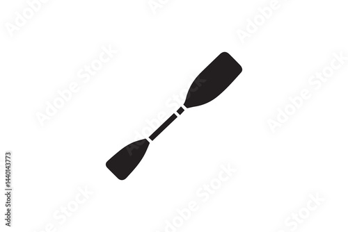 simple and unobtrusive Crossed canoe boat paddle vector silhouette illustration isolated in white background