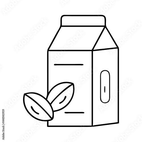 vegan milk almond or oat milk carton icon