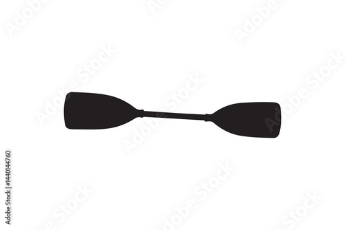 simple and unobtrusive Crossed canoe boat paddle vector silhouette illustration isolated in white background