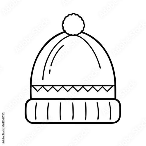 warm beanie hat icon, warm beanie hat line art - simple line art of warm beanie hat, perfect for warm beanie hat logos and icons