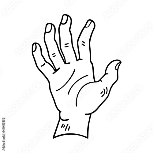 witch s green hand icon, witch s green hand line art - simple line art of witch s green hand, perfect for witch s green hand logos and icons