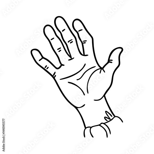 witch s green hand icon, witch s green hand line art - simple line art of witch s green hand, perfect for witch s green hand logos and icons