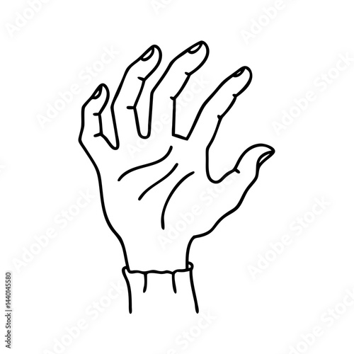 witch s green hand icon, witch s green hand line art - simple line art of witch s green hand, perfect for witch s green hand logos and icons