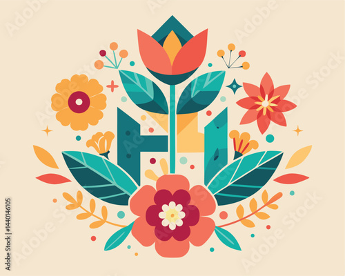 Floral Geometric Background With A Warm Message