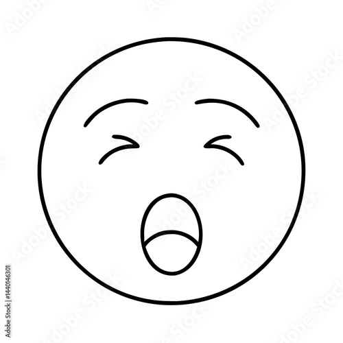 yawning face emoji icon, yawning face emoji line art - simple line art of yawning face emoji, perfect for yawning face emoji logos and icons