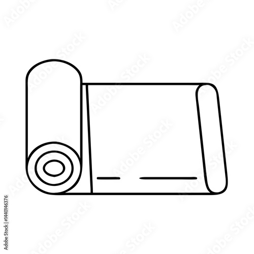 yoga mat icon, yoga mat line art - simple line art of yoga mat, perfect for yoga mat logos and icons