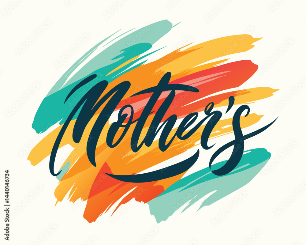 Obraz premium Mothers Day Card With Abstract Brush Strokes