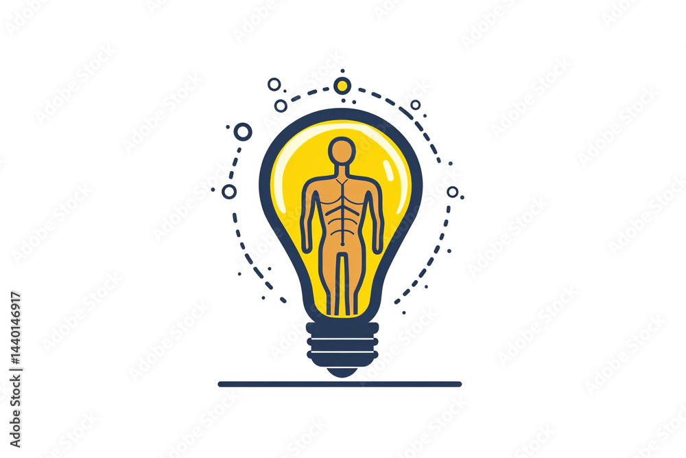 a light bulb with a human body inside a light bulb with a human body inside