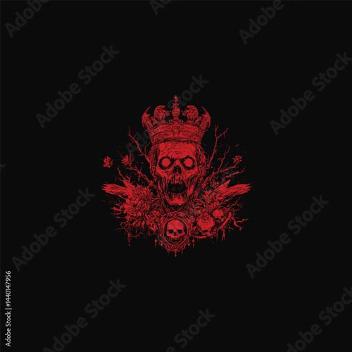 Zombie monarch design vector template illustration